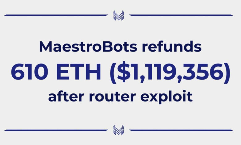 Maestro Trading Bot Refunds 610 ETH to Users Following Router Exploit